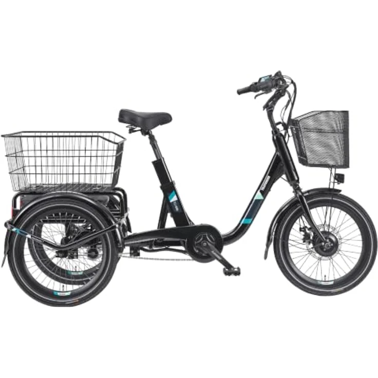 Telefunken TC550 E-Dreirad Elektrofahrrad mit 3-Gang-Nabenschaltung, 536,5Wh Akku und Fahrradkorb – Bild 2