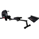 Christopeit Sport Ruderzugmaschine Cambridge II Black Edition inkl. Bodenschutzmatte - 4-stufiger Widerstand - LCD-Computer - Klappbar