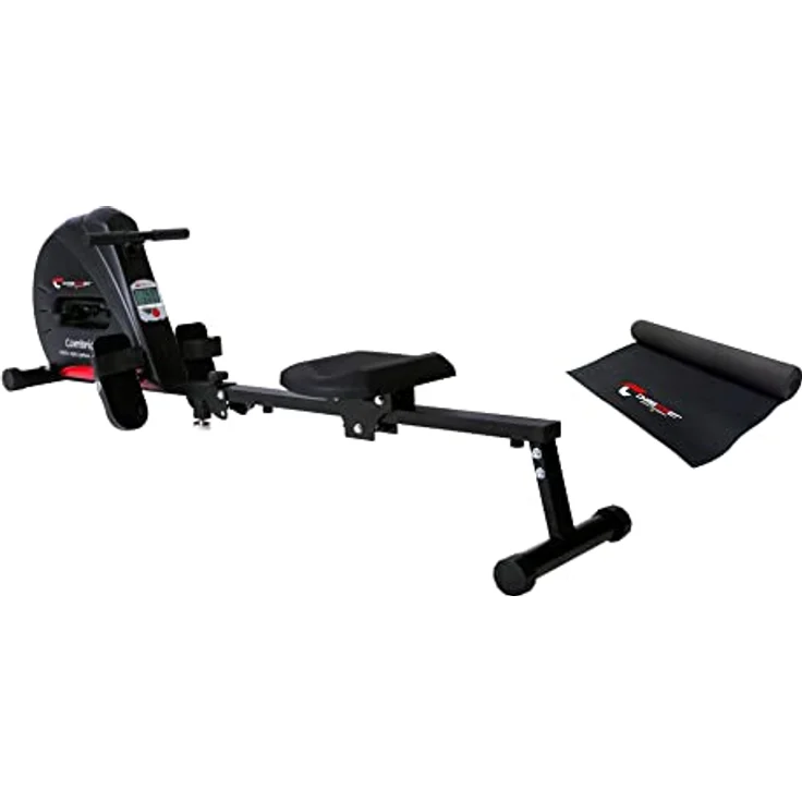 Christopeit Sport Ruderzugmaschine Cambridge II Black Edition inkl. Bodenschutzmatte - 4-stufiger Widerstand - LCD-Computer - Klappbar – Bild 1