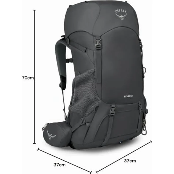 Osprey Renn Trekkingrucksack 70 cm, schwarz, 100% Polyester, 37 x 37 x 70 cm – Bild 10