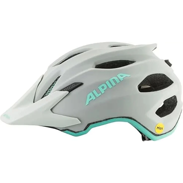 Alpina APAX JR MIPS Kinder-Fahrradhelm, schutzschonende Inmold-Fertigung, Smoke Grey Turquoise matt, Kopfumfang: 51-56 cm – Bild 4