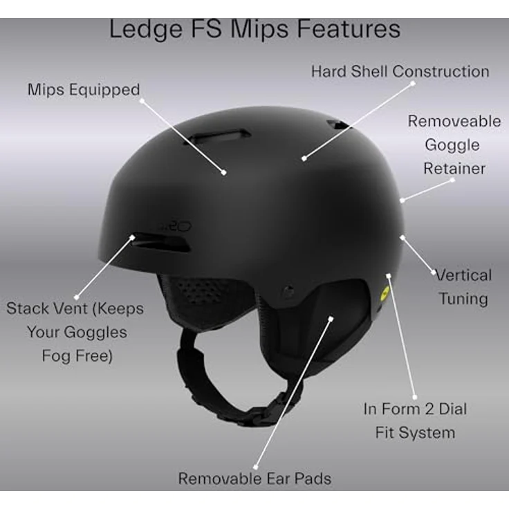 Giro Ledge, Skihelm mit Hartschalen-Konstruktion und MIPS Technologie, größenverstellbar (52 - 55.5 cm, S) – Bild 3