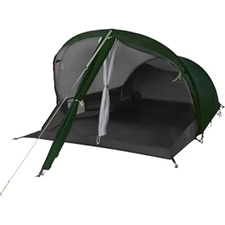 Jack Wolfskin Gossamer II Tunnelzelt für 2 Personen, mountain green, mit 2 Eingängen und 2 Innentaschen – Bild 2