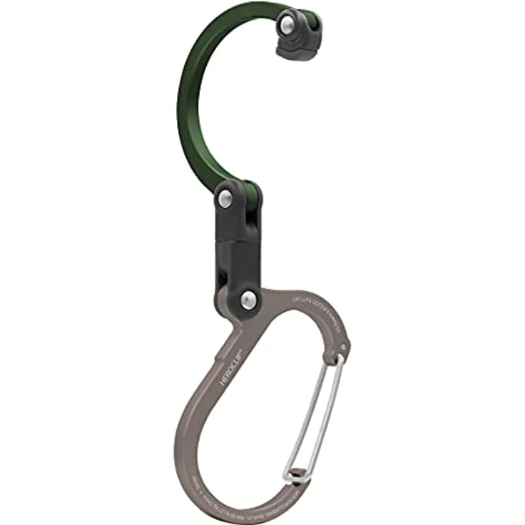 HEROCLIP Karabiner Medium, drehbarer Doppelkarabiner mit 360° Drehgelenk, leicht und robust für Kinderwagen, Handtasche & Rucksack - ideal für Camping, Angeln und Wandern, hält bis zu 27 kg – Bild 2
