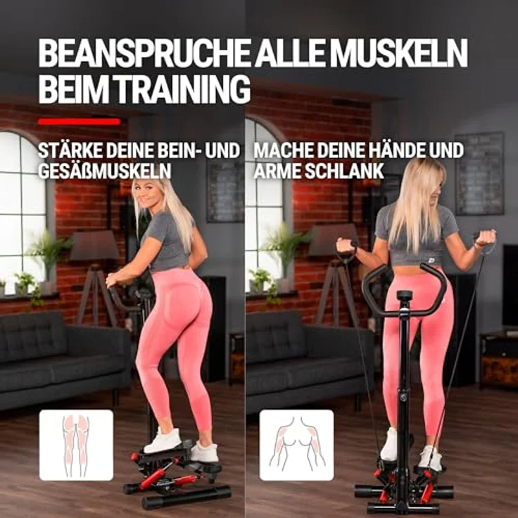 Hop-Sport Stepper HS-055S Noble, Swing Stepper mit LCD-Bildschirm, Stepper für Zuhause mit Lenker - platzsparend und stabil – Bild 5