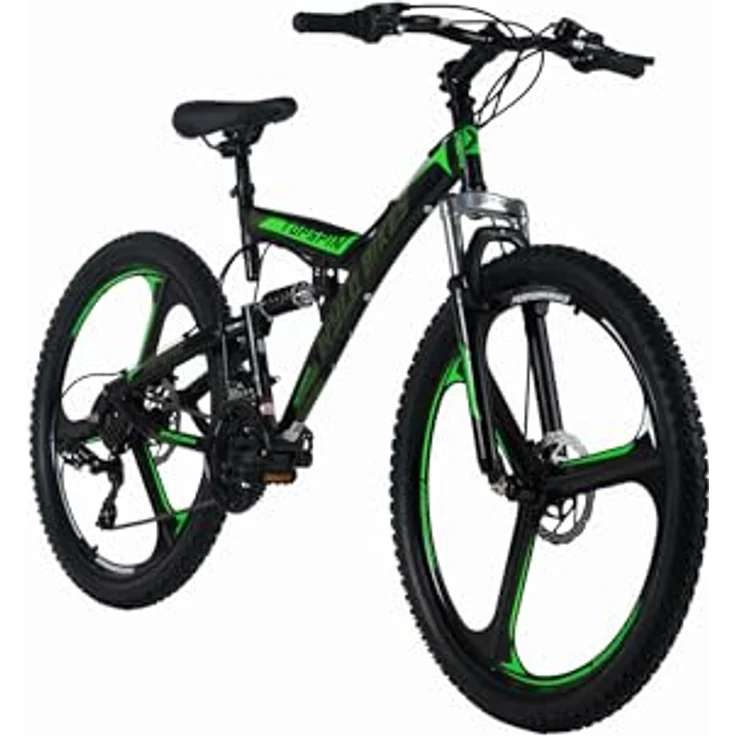 WYLD Mountainbike Fully 26'' Topspin, vollfedernd, 21 Gänge, schwarz mit blauen Decals – Bild 2