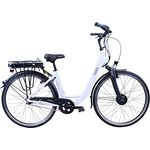 HAWK eCity Wave White E-Bike Herren & Damen 250W I Stadtrad mit leichtem Aluminiumrahmen I E Bike Herren 28 Zoll mit Shimano 7 Gang Nabenschaltung