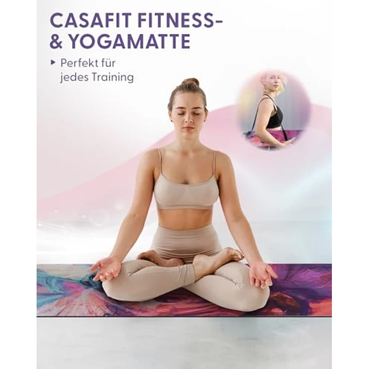 CASAFIT Casa Fit Premium Yogamatte, rutschfest, extra dick und langlebig, ideal für Yoga, Pilates und Gymnastik – Bild 2