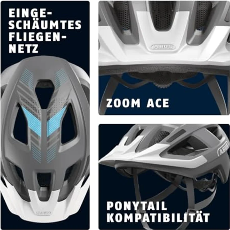 ABUS Fahrradhelm Aduro 3.0 LED, sportiver City-Helm mit Rücklicht, Größe M, Grau – Bild 3