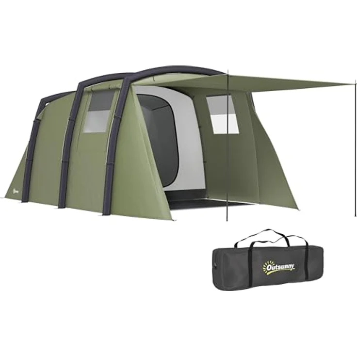 Outsunny Aufblasbares Zelt für 3-6 Personen, Outdoor Familienzelt mit UV50+ Schutz, schnellem Aufbau und Luftpumpe, winddicht für 3 Jahreszeiten – Bild 1