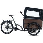 adore-bikes Adore Cargo E-Bike Urban Deluxe grau, Pedelec mit Holzbox und Kindertransportmulde