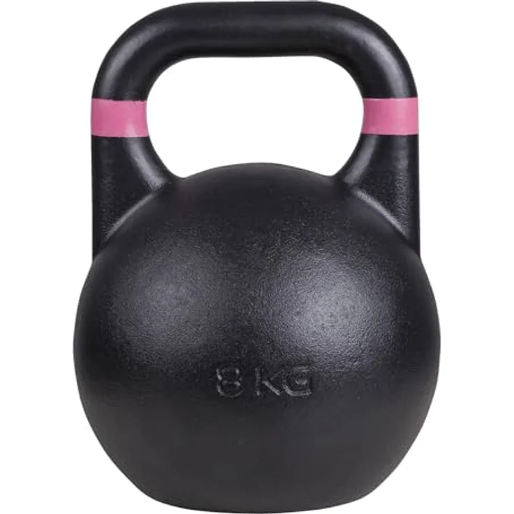 Sport-Thieme Kettlebell Competition, Profi Wettkampf Kugelhantel aus pulverbeschichtetem Stahl, 8-32 kg in 7 farblich markierten Gewichtsklassen, einheitliche Größe 21x21x28 cm – Bild 2