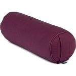 Bodhi Yoga Mini Bolster ECO | Ø 14 cm | 100% Bio-Baumwolle | Nackenrolle mit Buchweizenschalen | Yogabolster mit abnehmbarem und waschbarem Bezug | Yogarolle für Meditation | aubergine
