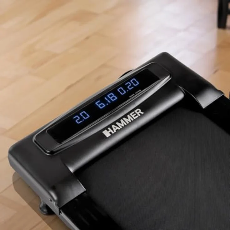 HAMMER Laufband Walk 2.0 - Walking Pad mit Steigung, flüsterleiser Antrieb, LCD-Fernbedienung, platzsparendes Design, schwarz – Bild 4