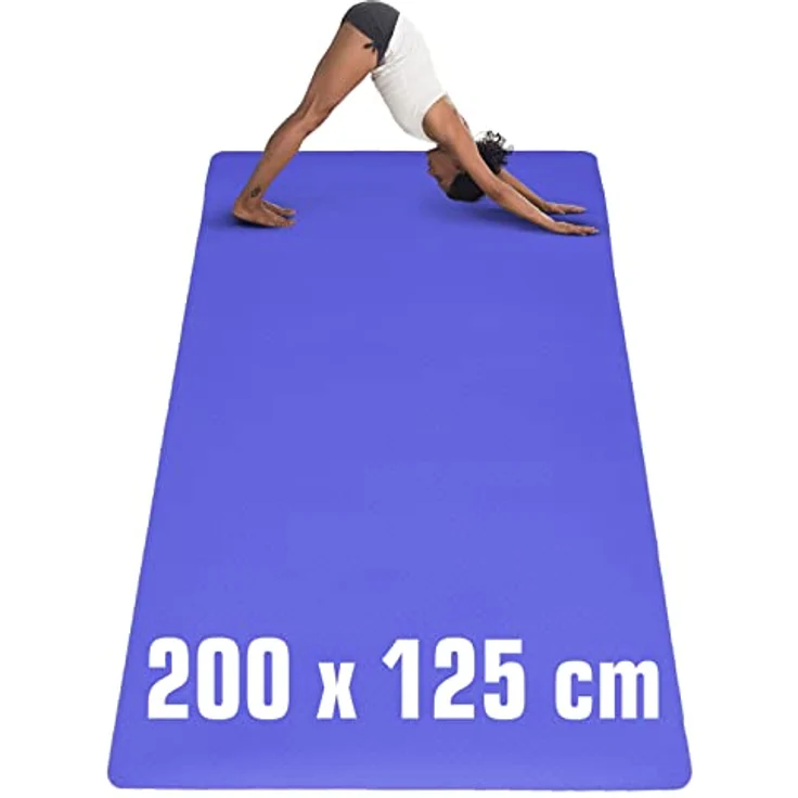 eyepower 200x116 Fitnessmatte XXL Yogamatte 6mm Rutschfest - Sport Teppich Bodenschutzmatte Fitness Sportmatte Groß - Gymnastikmatte Dicke Trainingsmatte XXL Unterlage Fitnessgeräte Matte Rudergerät – Bild 1