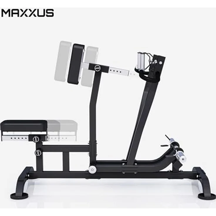 GORILLA SPORTS MAXXUS Rudermaschine - Verstellbar, 140x96x110 cm, für 30/31 und 50/51mm Hantelscheiben, bis 200 kg, rutschfeste Füße, Schwarz - Rückentrainer, Rudergerät für Zuhause, Krafttraining – Bild 2