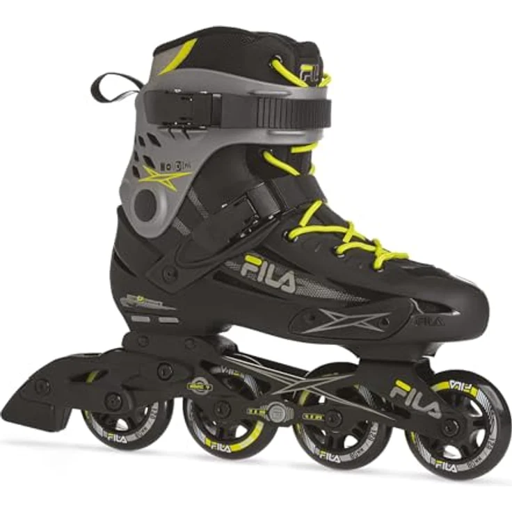 FILA SKATES Houdini Inline Skate für Herren, 80mm Räder, ABEC 7 Lager, Aluminiumrahmen, schwarz/grau/lime, Größe 43 – Bild 1