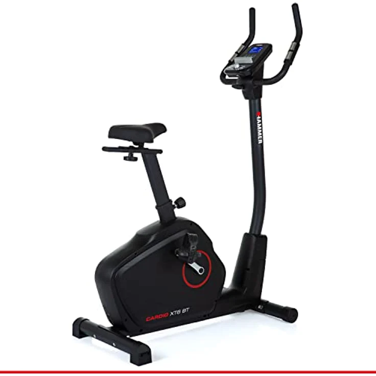HAMMER 4862 Ergometer Cardio XT6 BT, leises Fitnessfahrrad mit tiefem Einstieg und Comfort-Sattel, 13 kg Schwungmassensystem, Bluetooth & App-Steuerung, 130 kg Benutzergewicht, 93 x 51 x 150 cm – Bild 1