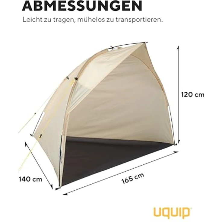 Uquip Shelly, leichtes Strandzelt mit Sonnenschutzfaktor 50+, stabil bei Wind, 0.90 kg – Bild 4