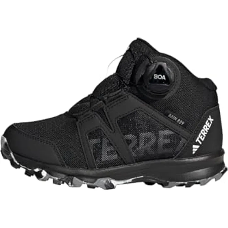 adidas Kid's Terrex BOA Mid Rain Ready, Wasserdichte Wanderschuhe mit atmungsaktiven Materialien, Schwarz, Größe 38