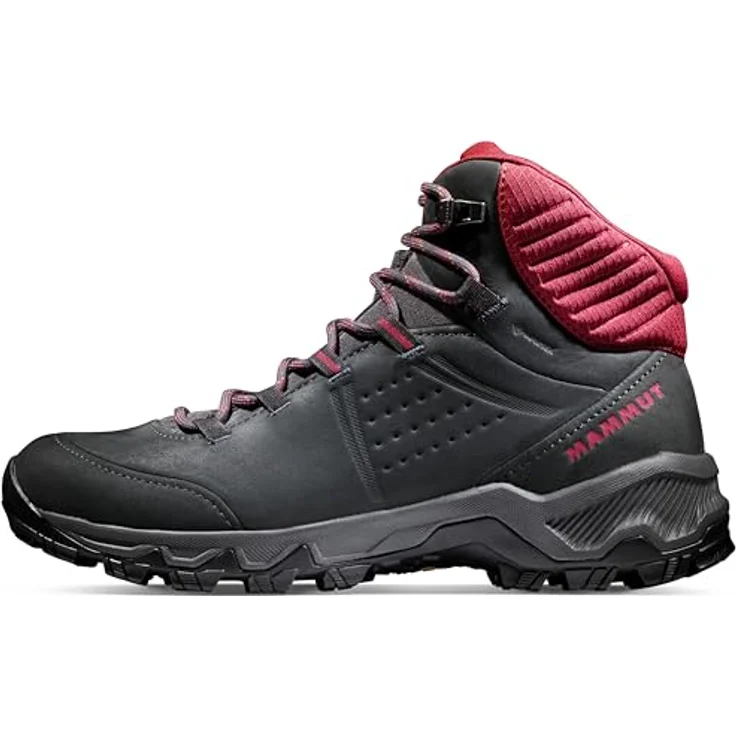 Mammut Nova Mid IV GTX, wasserdichter Wanderschuh aus Nubukleder mit GORE-TEX, flexibel und griffig, schwarz/rot – Bild 1