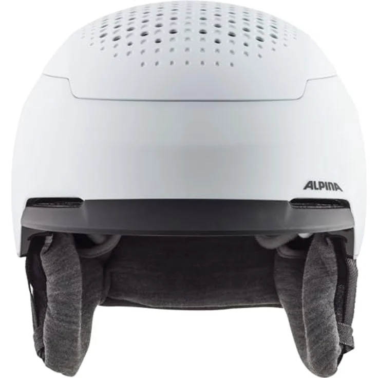 Alpina GEMS Skihelm, Unisex, White matt, 51-55 cm, abnehmbare Ohrenpolster, Polycarbonatschale, anpassbare Luftöffnungen, herunterziehbarer Neckwarmer – Bild 2