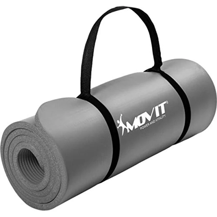 MOVIT® Gymnastikmatte, rutschfest und hautfreundlich, 10/15 mm, 3 Größen & 12 Farben mit Tragegurt – Bild 1