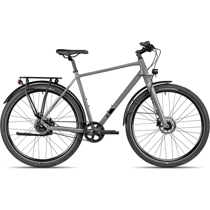 2R Manufaktur TRX THREE Citybike, 28 Zoll, Dunkelgrau, 51 cm, Aluminiumrahmen, hydraulische Scheibenbremsen, Gates Riemenantrieb
