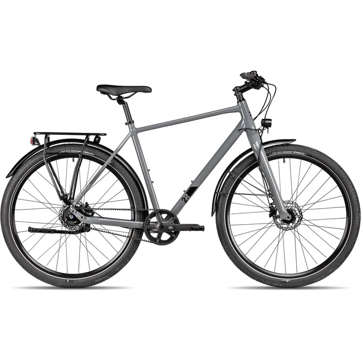 2R Manufaktur TRX THREE Citybike, 28 Zoll, Dunkelgrau, 51 cm, Aluminiumrahmen, hydraulische Scheibenbremsen, Gates Riemenantrieb