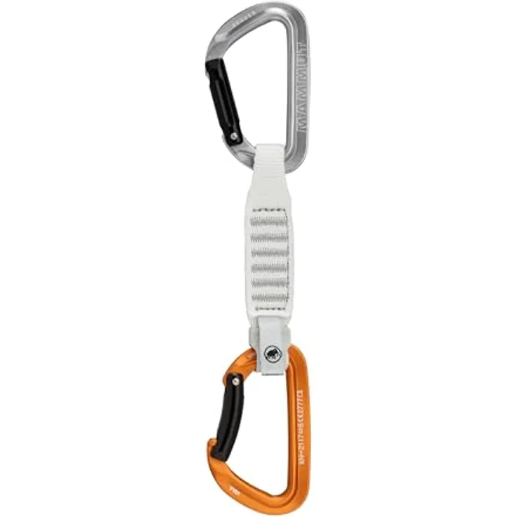 Mammut Sender Keylock 12 cm Quickdraw Express-Set, ultraleichter Karabiner mit Keylock-Nase und Dyneema-Schlinge