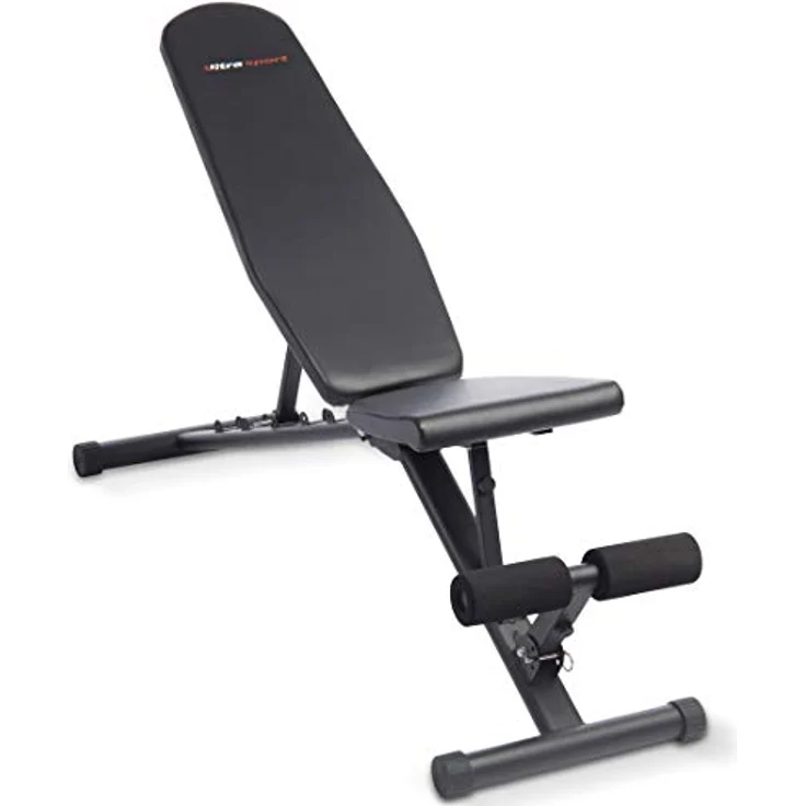Ultrasport Universal-Hantelbank, Trainingsbank klappbar und belastbar bis 500 kg, vielseitig zuhause einsetzbar als Fitnessbank oder Bauchmuskeltrainer und bei Nichtgebrauch schmal zusammenklappbar – Bild 1