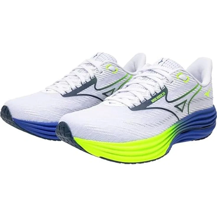 Mizuno Herren Wave Rider Laufschuh J1GC2503, Dämpfung und Stabilität durch Mizuno ENERZY NXT, Farbe: Weiß, Größe: 41 – Bild 5