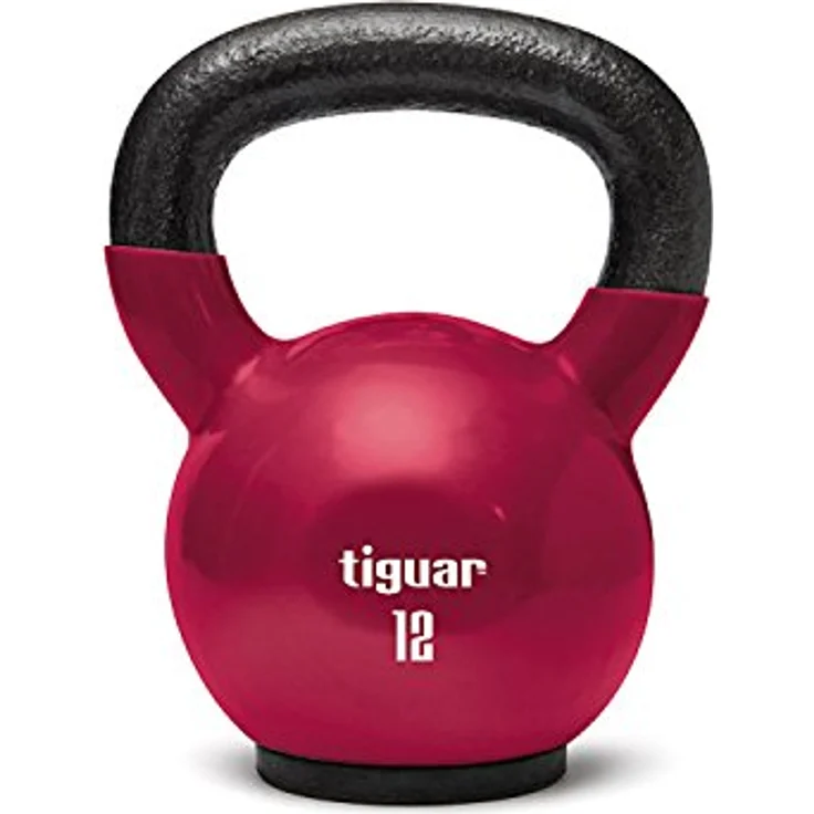 tiguar Kettlebell 12 kg Rasberry, Ergonomische Sportgewicht für Krafttraining und Home Fitness – Bild 1