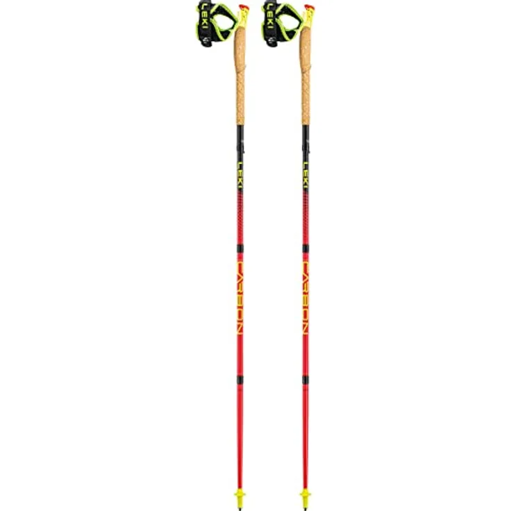 LEKI Ultratrail FX.One Trail Running Stöcke, Carbon HRC, faltbar, Bright red-Black-Neonyellow, 110 cm