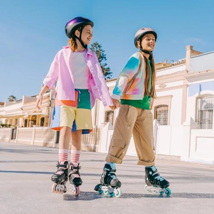 MOVINO Cruzer One UT-P707, Kinder Fitness Inline-Skates mit 3-fachem Verschlusssystem und verstellbaren Größen 34-41, Schwarz/Blau – Bild 2