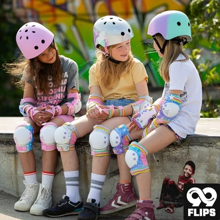 99FLIPS Fahrradhelm Kinder Mädchen, GS Skaterhelm für 3-12 Jahre, pink, TÜV Rheinland zertifiziert – Bild 4