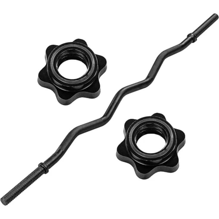 MOVIT® Profi SZ Curlstange, 30mm STANDARDNORM, Auswahl: 120cm (7kg) o. 130cm (8kg), verchromt o. schwarz, Sternverschluss o. Federverschluss, Hantel Curl Stange Hantelstange – Bild 1