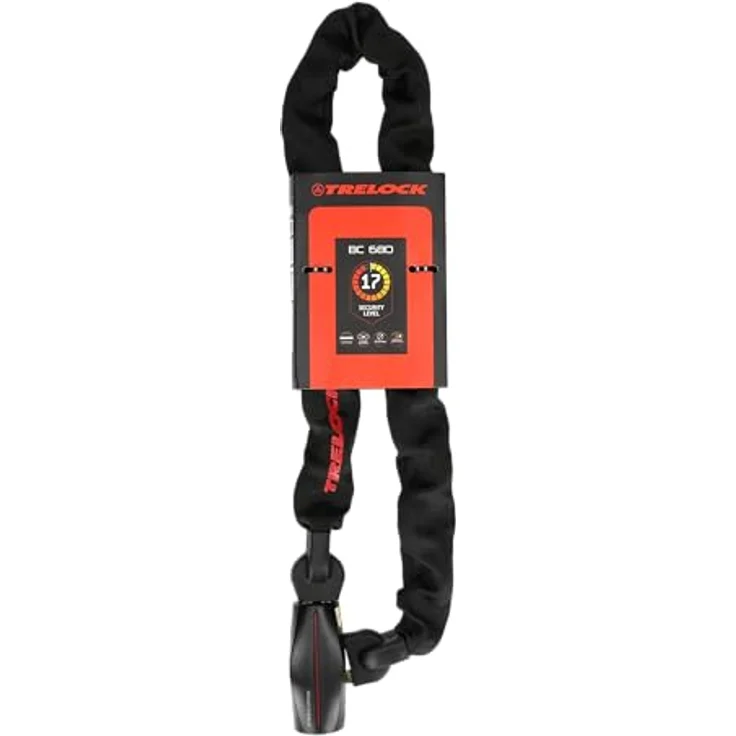 Trelock Kettenschloss 110 cm D 9,5 mm BC 680/110/9,5 schwarz ohne Halter – Bild 9