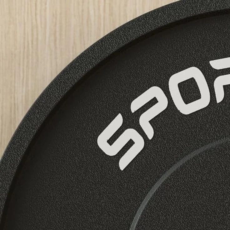 SPORTNOW Hantelscheiben 2er-Set, 2 x 10kg Gummigewichte mit Ø 50 mm Bohrung, Schwarz, für Olympiastangen – Bild 8