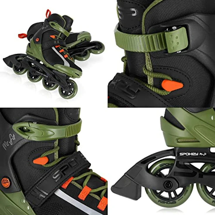 SPOKEY MrFIT Inlineskates für Erwachsene, dreifaches Verschlusssystem, ABEC-7 Carbon Lager, grün, Größen: 41-46 – Bild 3