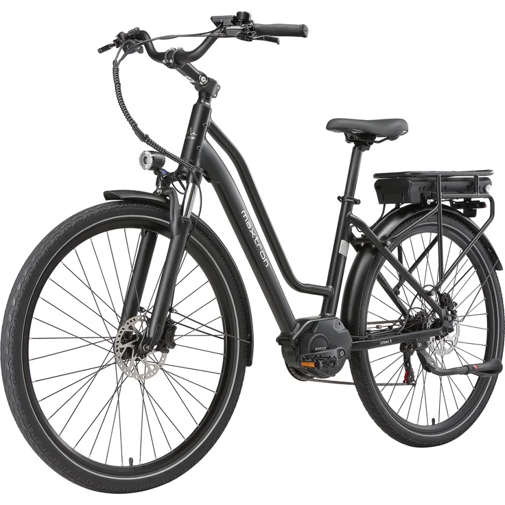 Maxtron Urban 8 Damen E-Bike, 28 Zoll, 250W Mittelmotor mit 70Nm Drehmoment, 36V 12,8Ah Akku, Tiefeinsteiger Rahmen, hydraulische Scheibenbremsen
