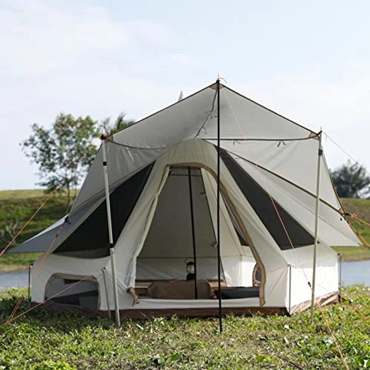 KINGCAMP Tipi Zelt Dschingis 320, Campingzelt für 2 Personen mit 3000 mm Wassersäule, integrierten Sonnensegeln und leichtem Packmaß – Bild 5