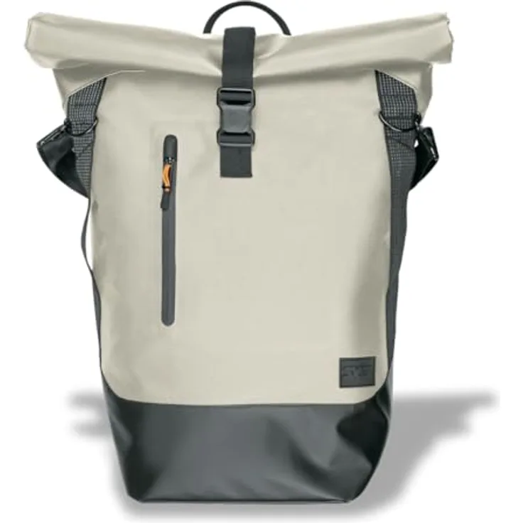 SKS Infinity Urban Sidebag, Gepäckträgertasche mit 20 l Volumen, Sand, Rolltop mit Reißverschluss und Magnetclip