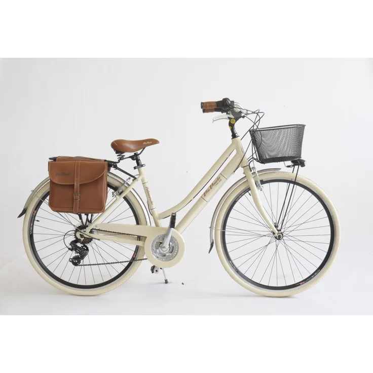 Via Veneto Cityfahrrad 28 Zoll 615 Lady Beige, Retro Design mit Vollausstattung