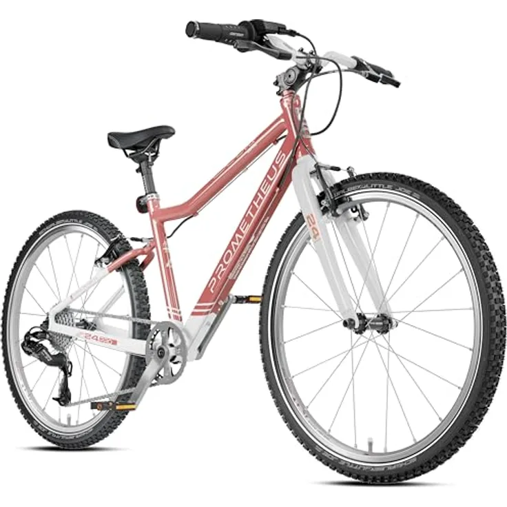 PROMETHEUS BICYCLES PRO 24 Zoll Kinderfahrrad, 8-Gang SRAM Schaltung, ultraleichter AA-6061 Alurahmen, V-Brakes, SCHWALBE Reifen, Lila
