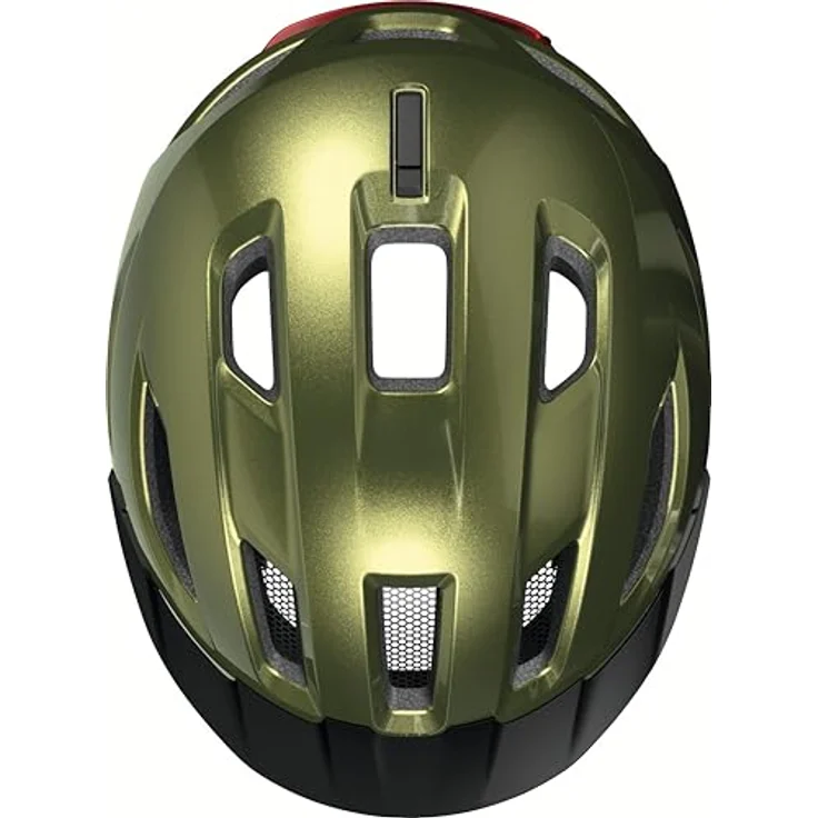 ABUS Stadthelm Urban-I 4.0 - Fahrradhelm mit aufladbarem Rücklicht, 2 Leuchtmodi, Zopf-Öffnung, Größe L, grün – Bild 5