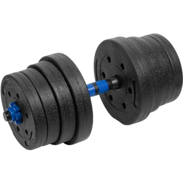 REBEL ACTIVE Bitumen-Hantelset mit Verbindungsstange, 2x15 kg, zementgefüllt, vielseitig für Krafttraining – Bild 3