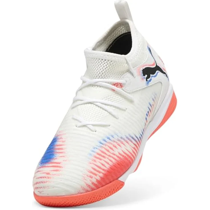 PUMA FUTURE 8 MATCH Mid Futsalschuhe, Unisex, Indoor, Schwarz, Rot, Weiß, mit strapazierfähiger Gummisohle und elastischem Strickschaft – Bild 6