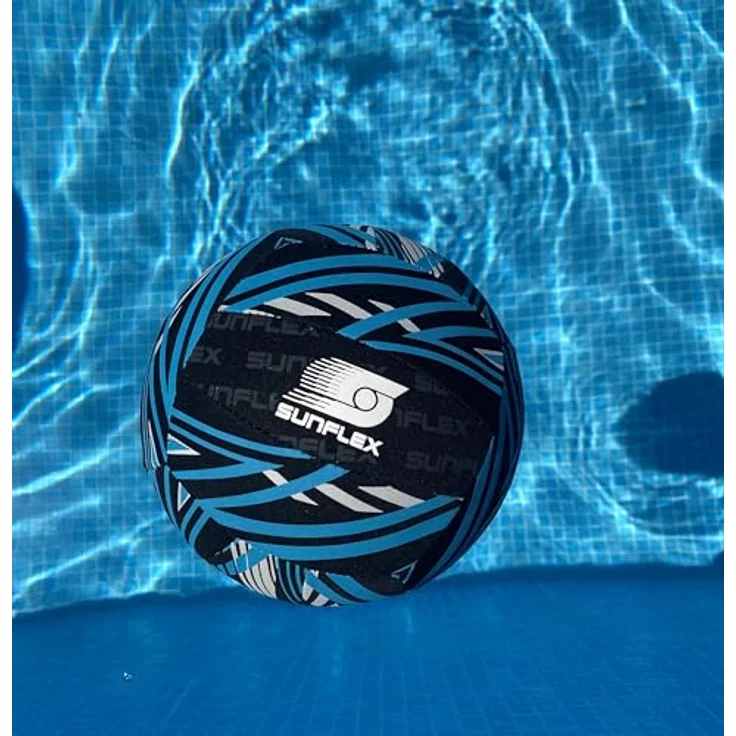 Sunflex Beach- und Funball Action Pro, Neopren Volleyball Größe 3, weich und leicht, blau/schwarz/weiß, robust und rutschfest, für Strand und Wasser – Bild 5