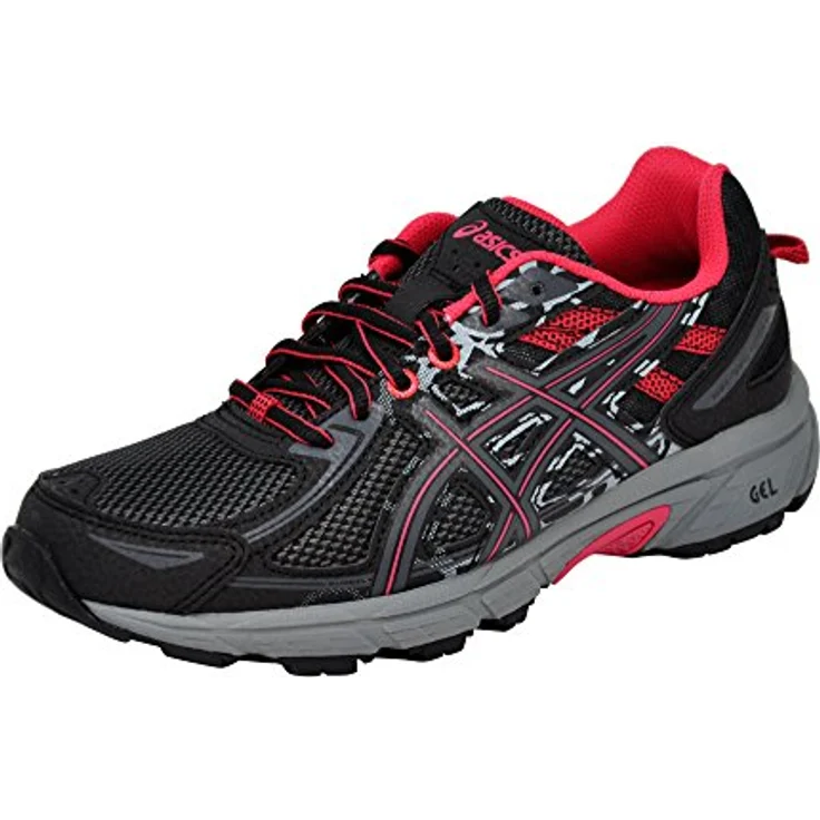 Asics Gel-Venture 6, Laufschuhe mit Gel-Technologie und trailspezifischem Traktionsmuster, Schwarz/Schwarz, Größe 42.5 – Bild 1